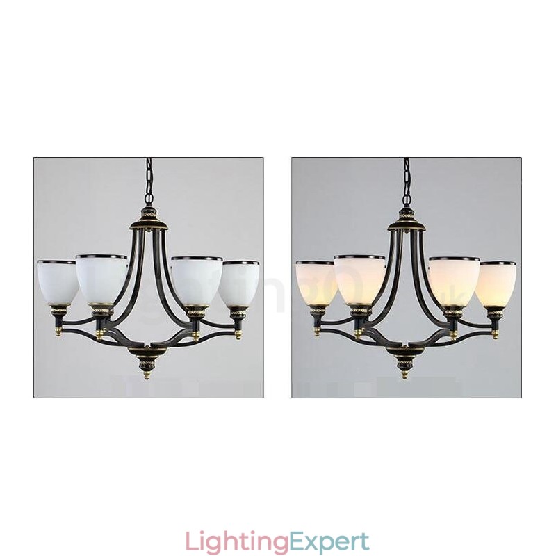 6 Light Rustic Lodge Integrated Metal Chandelier