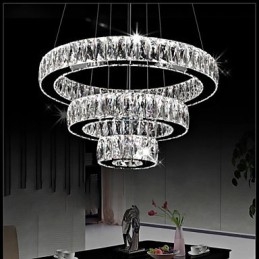 Crystal Pendant Light Modern Lighting Three Rings D204060 K9 Large Crystal Ceiling Lights Fixtures