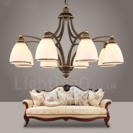 8 Light Rustic Lodge Integrated Metal Chandelier