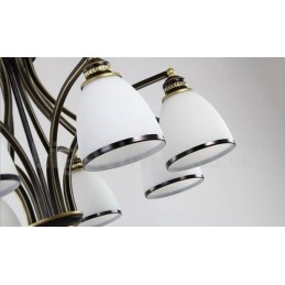 8 Light Rustic Lodge Integrated Metal Chandelier