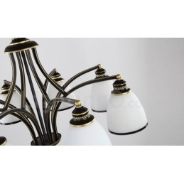8 Light Rustic Lodge Integrated Metal Chandelier