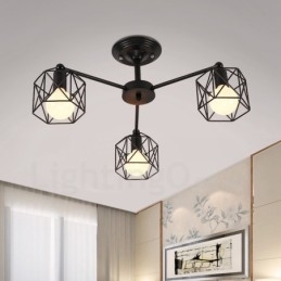3 Light Rustic Lodge Integrated Chandelier