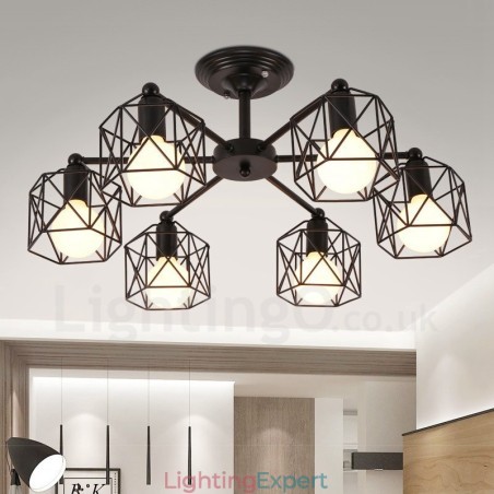 6 Light Rustic Lodge Integrated Chandelier 6 Light Rustic Lodge Integrated Chandelier