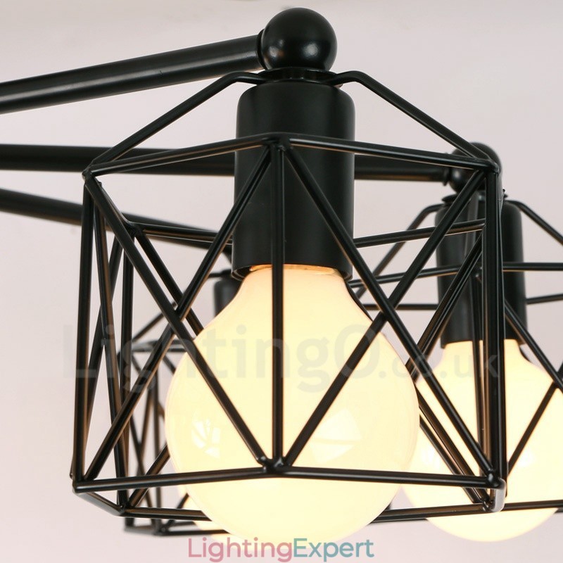 8 Light Rustic Lodge Integrated Chandelier