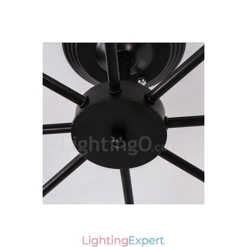 8 Light Rustic Lodge Integrated Chandelier
