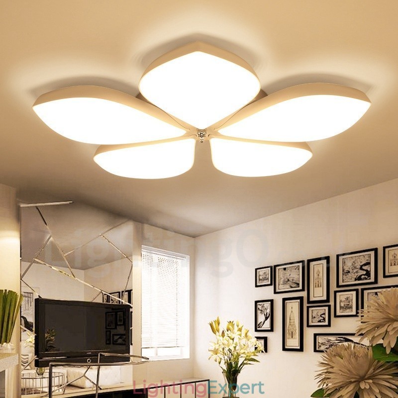 5 Light Modern Contemporary Integrated Metal Flush Mount Light