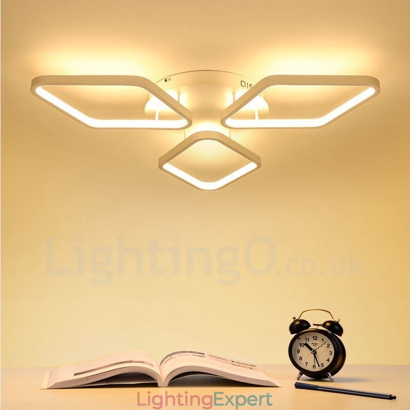 3 Light Modern Contemporary Integrated Metal Flush Mount Light