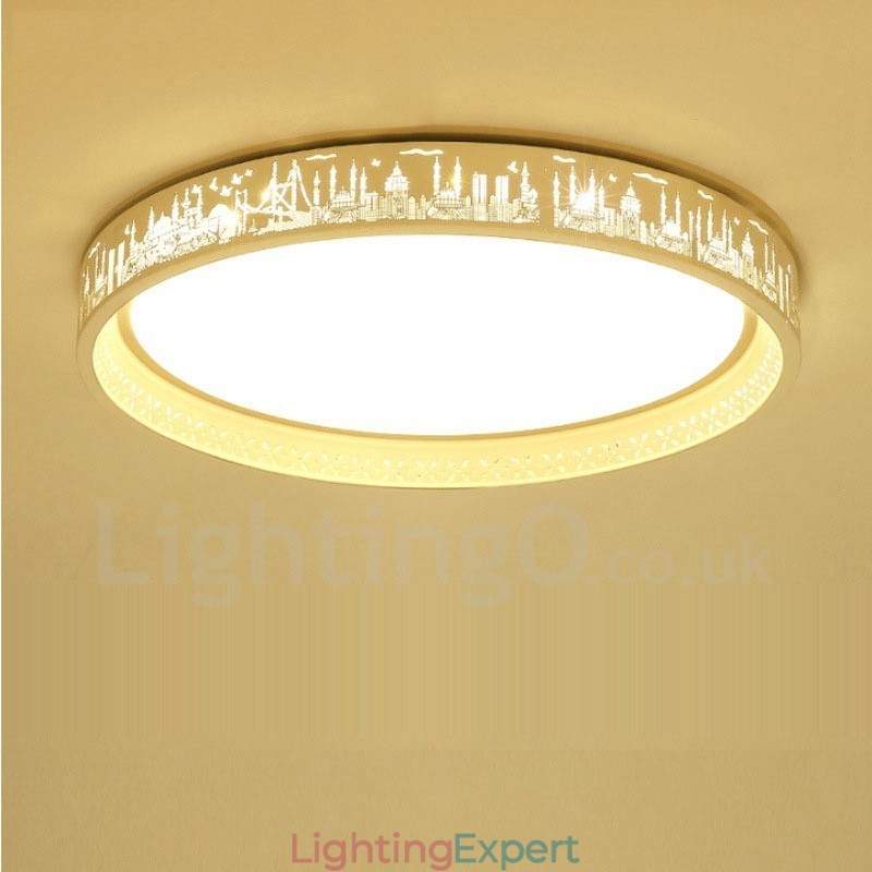Modern Contemporary Integrated Metal Flush Mount Light