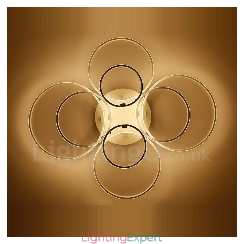 8 Light Modern Contemporary Integrated Metal Flush Mount Light