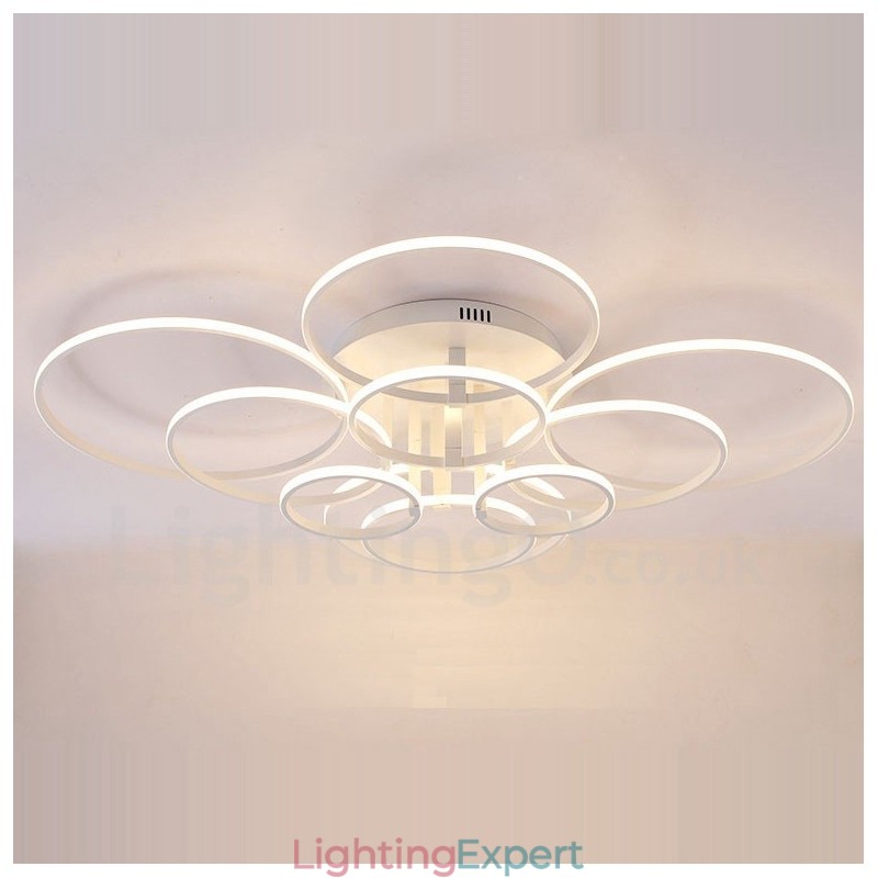 10 Light Modern Contemporary Integrated Metal Flush Mount Light