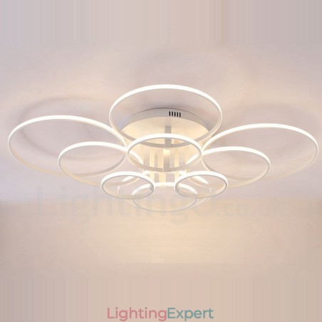 10 Light Modern Contemporary Integrated Metal Flush Mount Light