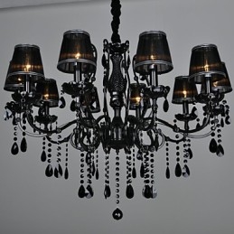 Chandelier Crystal Modern Contemporary Crystal 10 Light Metal