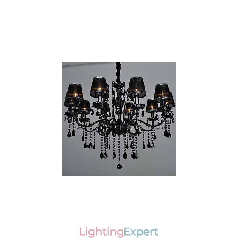 Chandelier Crystal Modern Contemporary Crystal 10 Light Metal