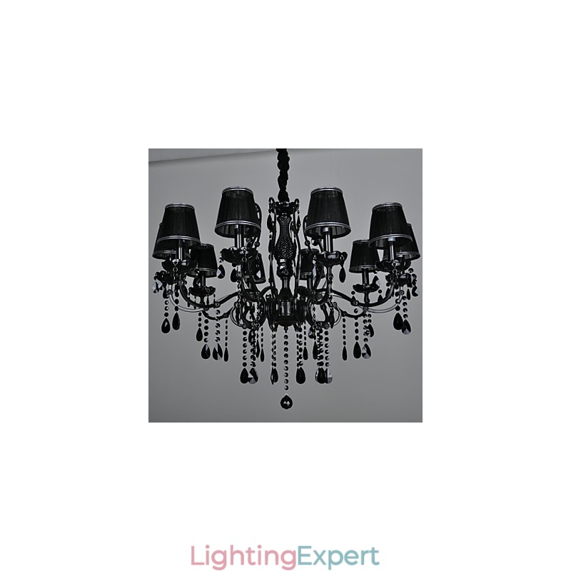Chandelier Crystal Modern Contemporary Crystal 10 Light Metal