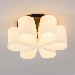 6 Light Rustic Lodge Integrated Flush Mount Light