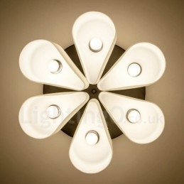 6 Light Rustic Lodge Integrated Flush Mount Light