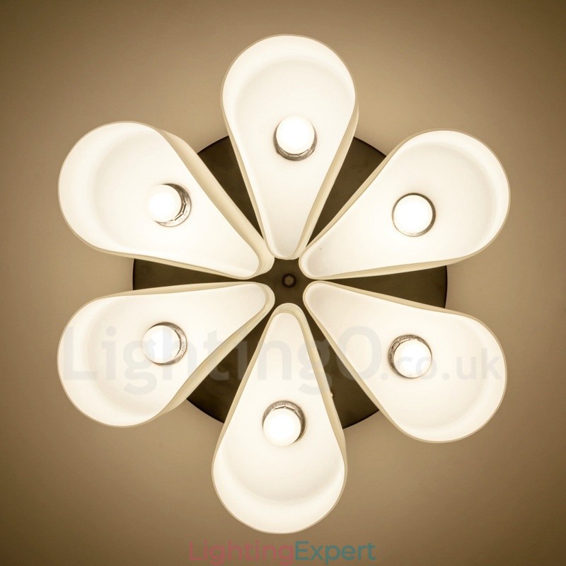 6 Light Rustic Lodge Integrated Flush Mount Light