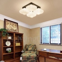 4 Light Rustic Lodge Integrated Flush Mount Light