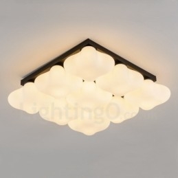 9 Light Rustic Lodge Integrated Flush Mount Light