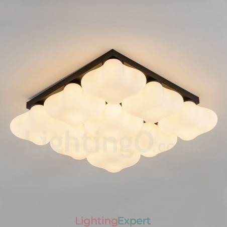 9 Light Rustic Lodge Integrated Flush Mount Light
