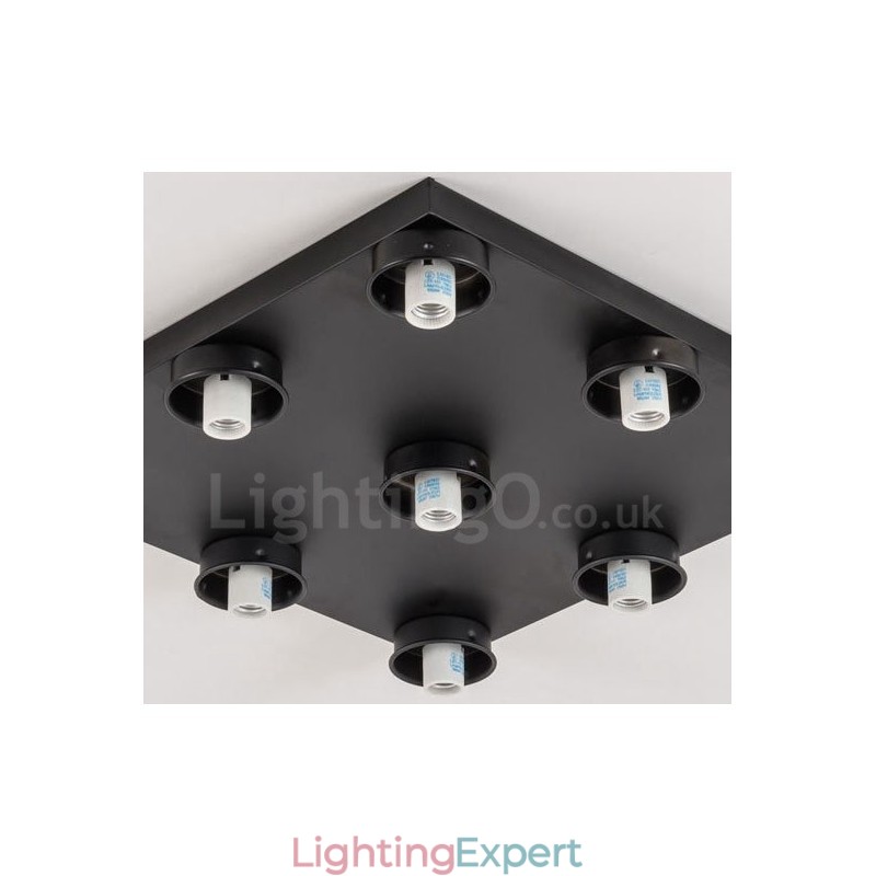9 Light Rustic Lodge Integrated Flush Mount Light