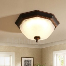 Rustic Lodge Integrated Flush Mount Light