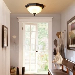 Rustic Lodge Integrated Flush Mount Light
