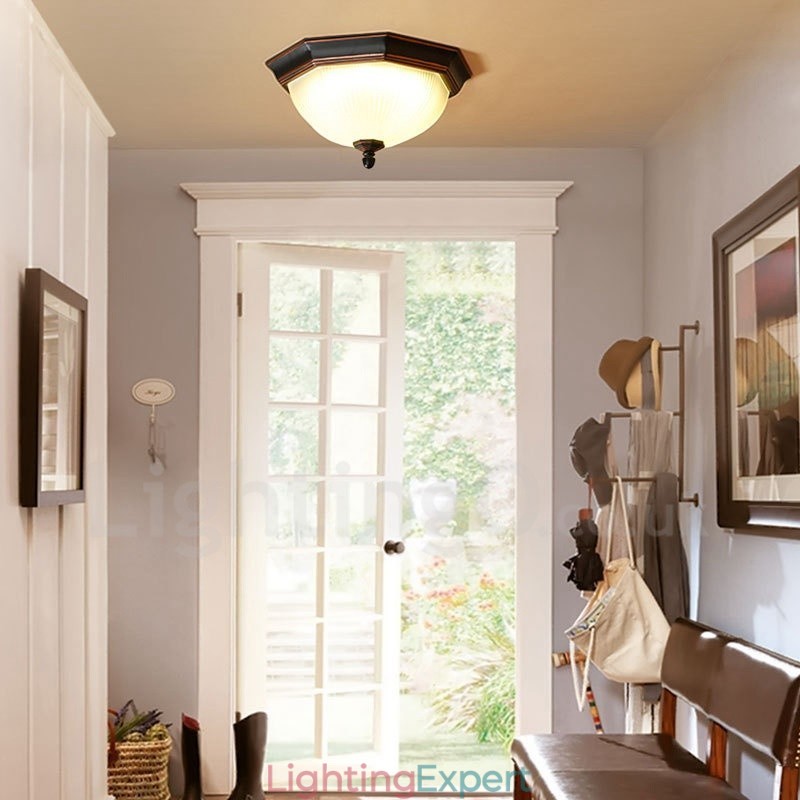 Rustic Lodge Integrated Flush Mount Light