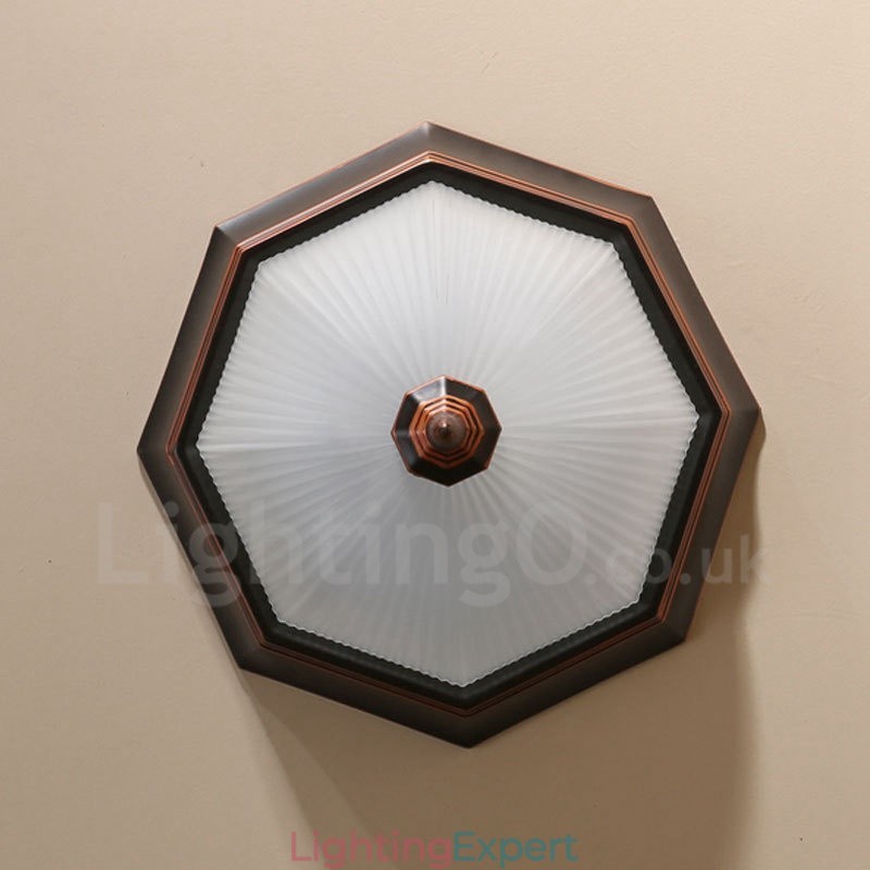 Rustic Lodge Integrated Flush Mount Light