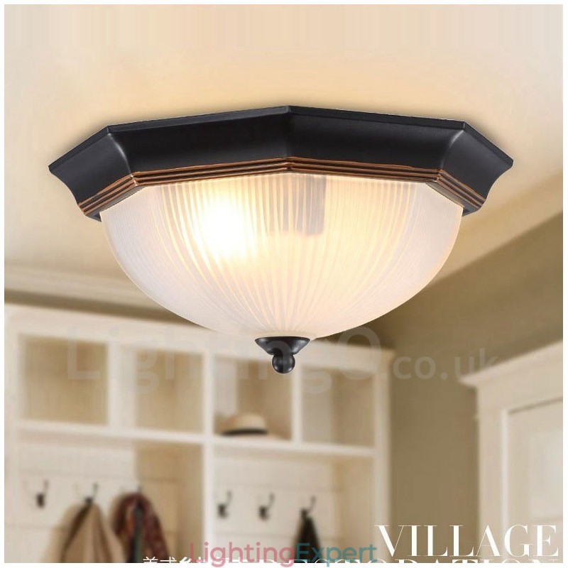 Rustic Lodge Integrated Flush Mount Light
