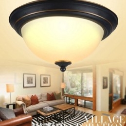 Rustic Lodge Integrated Flush Mount Light