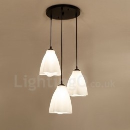 3 Light Traditional Classic Integrated Metal Pendant Light
