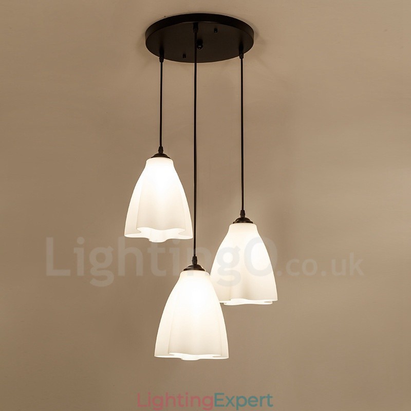 3 Light Traditional Classic Integrated Metal Pendant Light