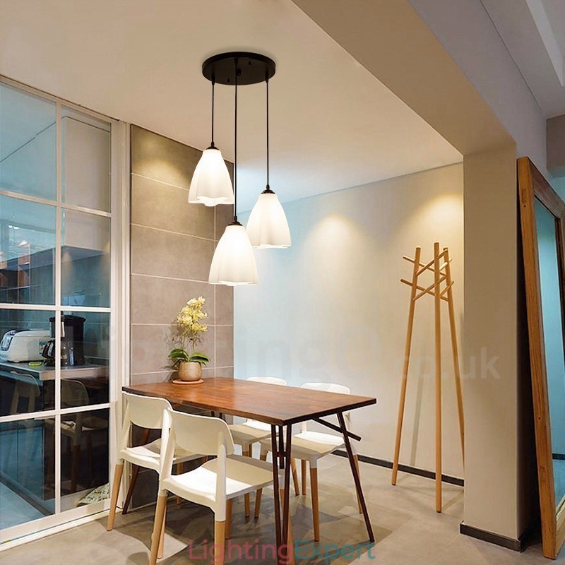 3 Light Traditional Classic Integrated Metal Pendant Light