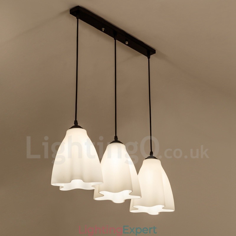 3 Light Traditional Classic Integrated Metal Pendant Light
