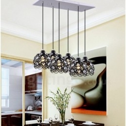 6 Light Rustic Lodge Integrated Pendant Light