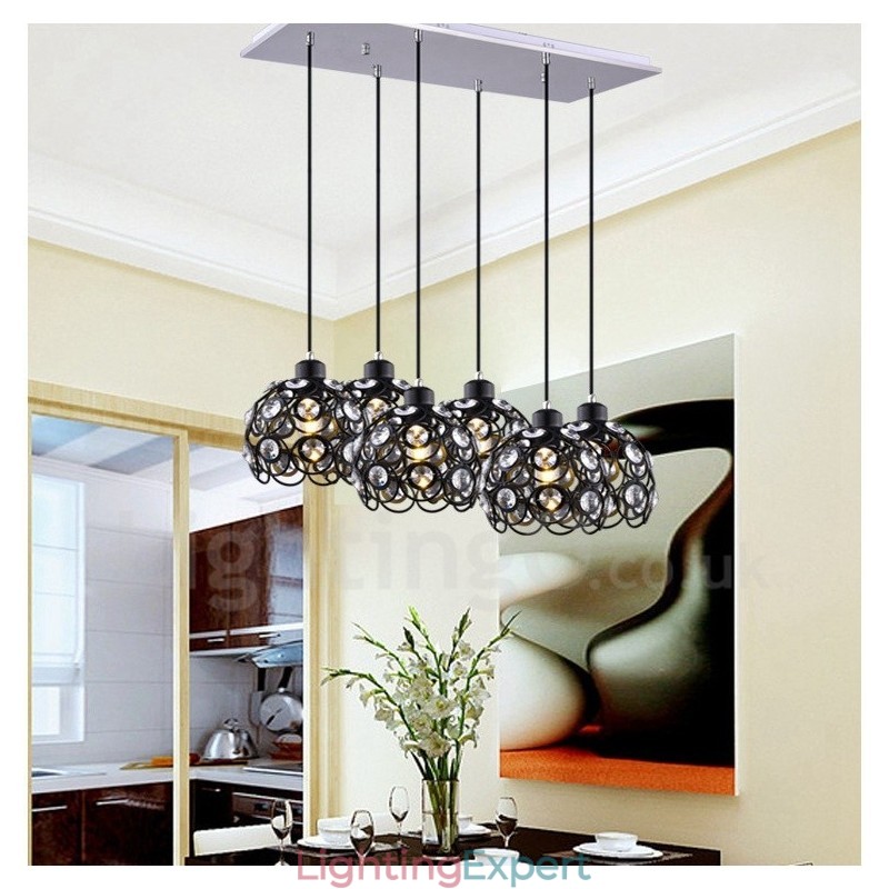 6 Light Rustic Lodge Integrated Pendant Light