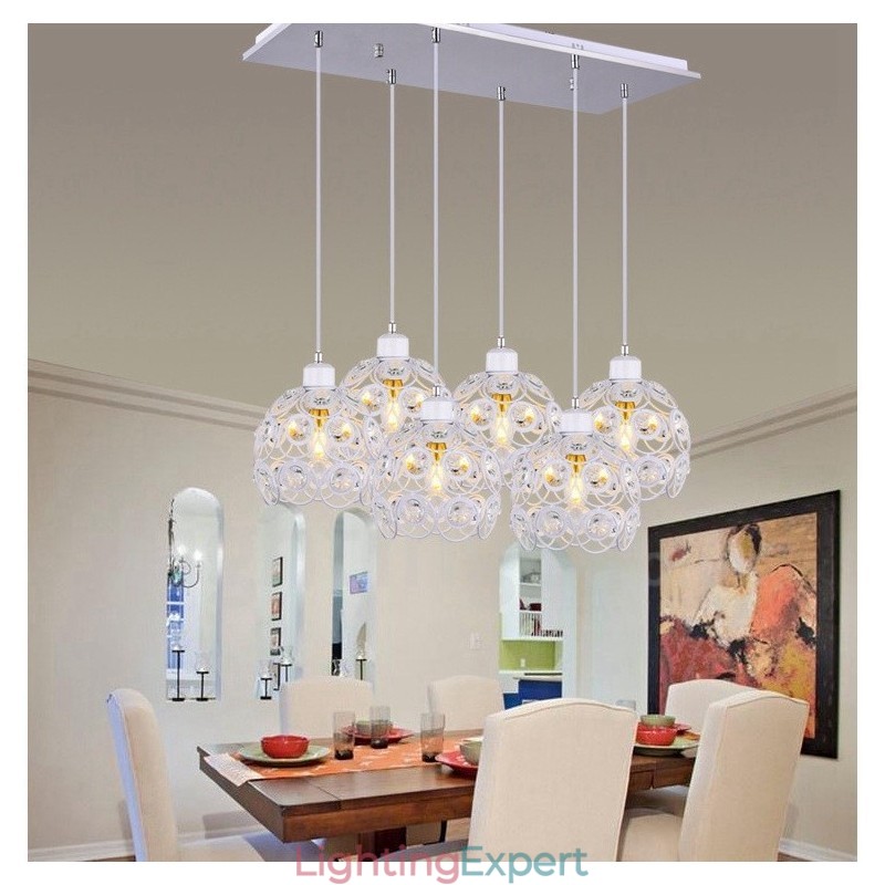6 Light Rustic Lodge Integrated Pendant Light