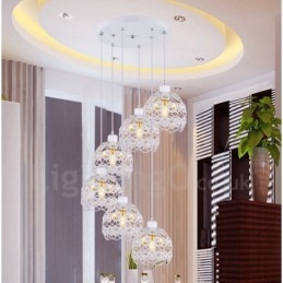 6 Light Rustic Lodge Integrated Pendant Light