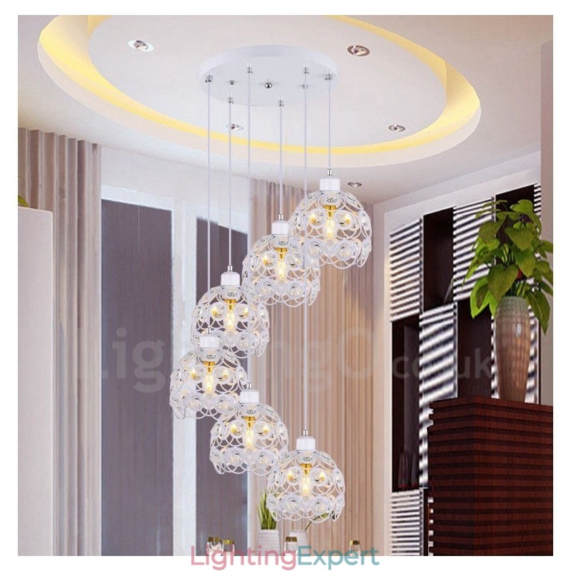 6 Light Rustic Lodge Integrated Pendant Light