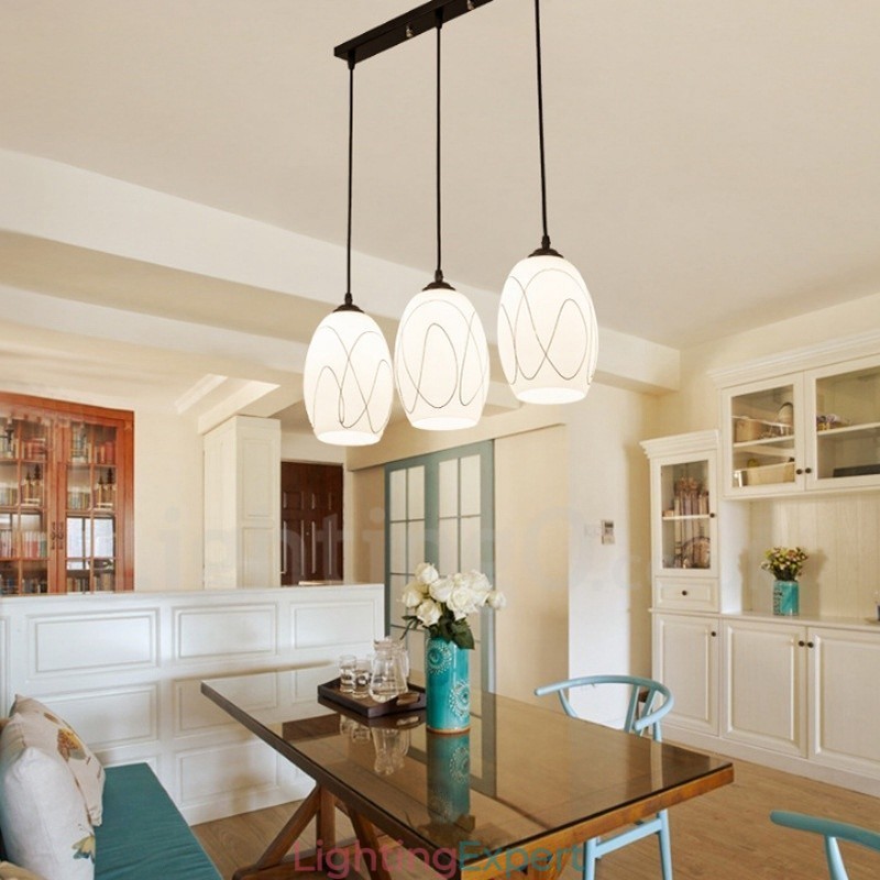 3 Light Rustic Lodge Integrated Metal Pendant Light