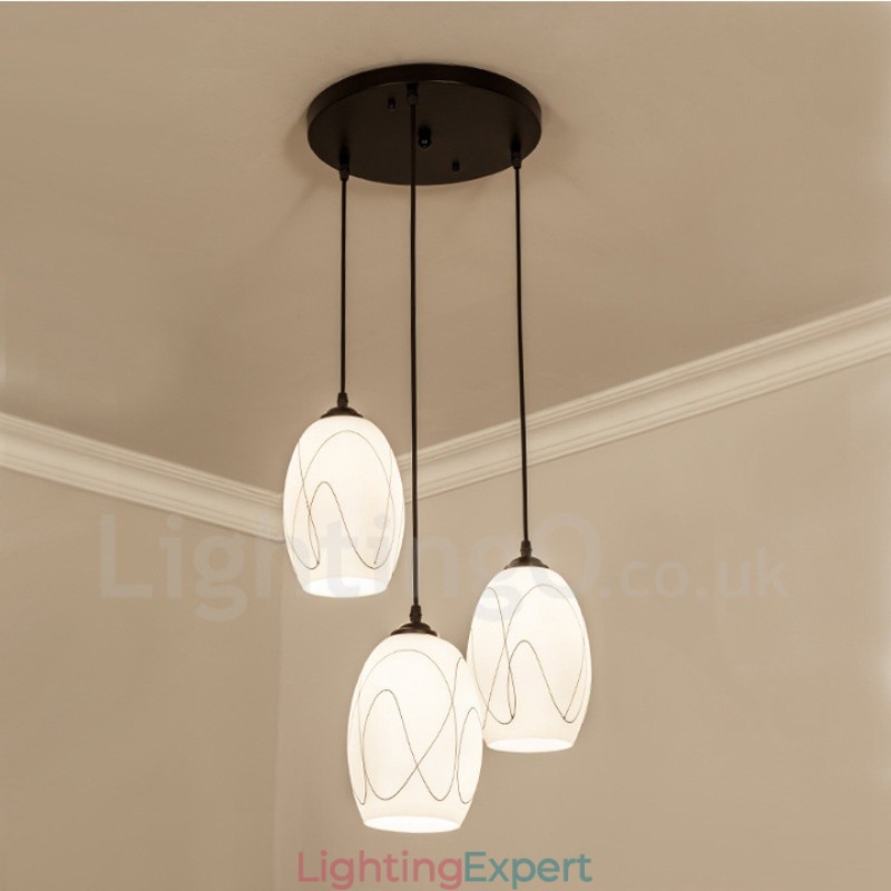 3 Light Rustic Lodge Integrated Metal Pendant Light