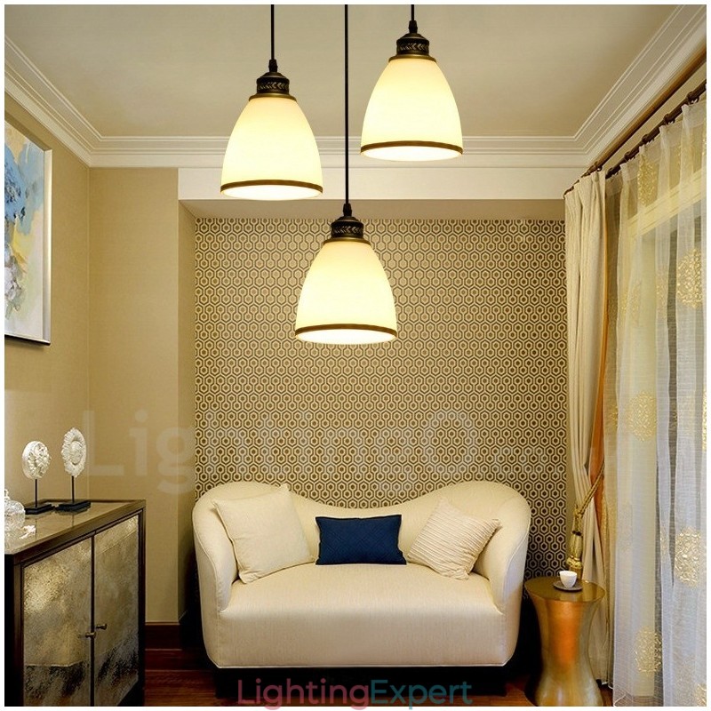 3 Light Rustic Lodge Integrated Metal Pendant Light