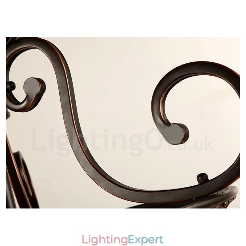 Single Light Rustic Lodge Integrated Metal Flush Mount Light