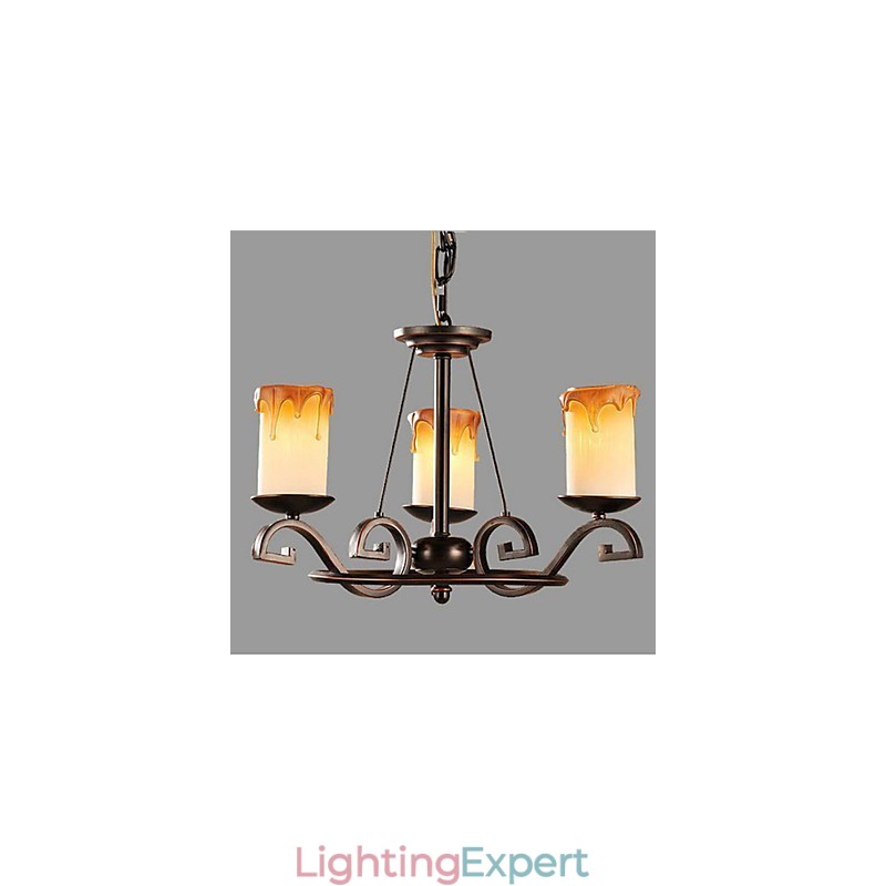Study The Antique Candle lamp Iron Chandelier