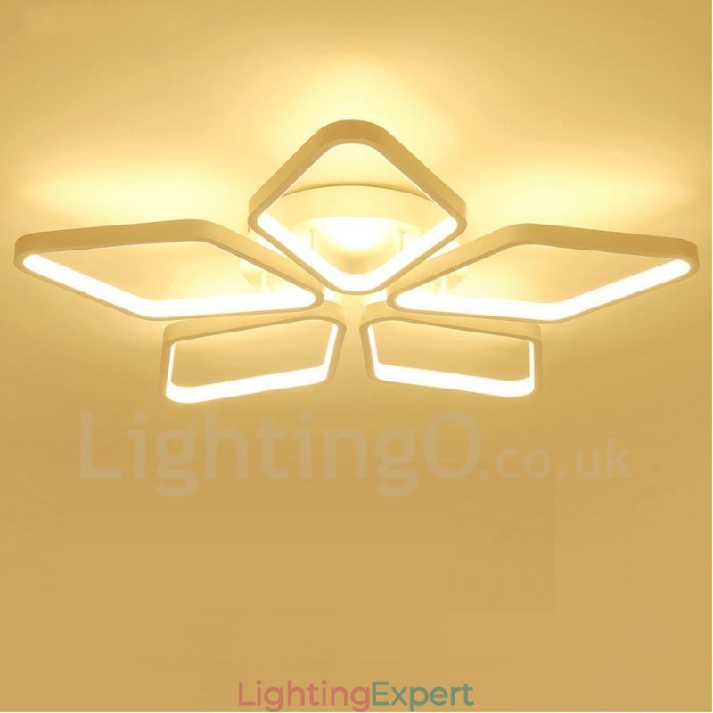 5 Light Modern Contemporary Integrated Metal Flush Mount Light