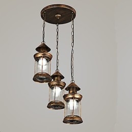 Rustic Lodge Vintage Retro Mini Style Metal Pendant Light