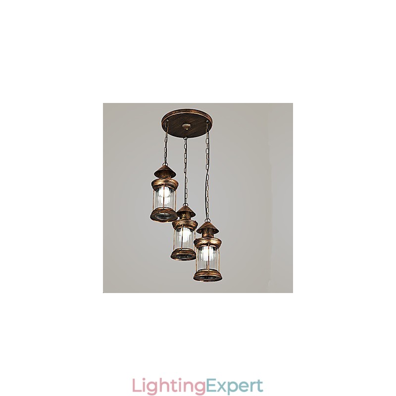 Rustic Lodge Vintage Retro Mini Style Metal Pendant Light