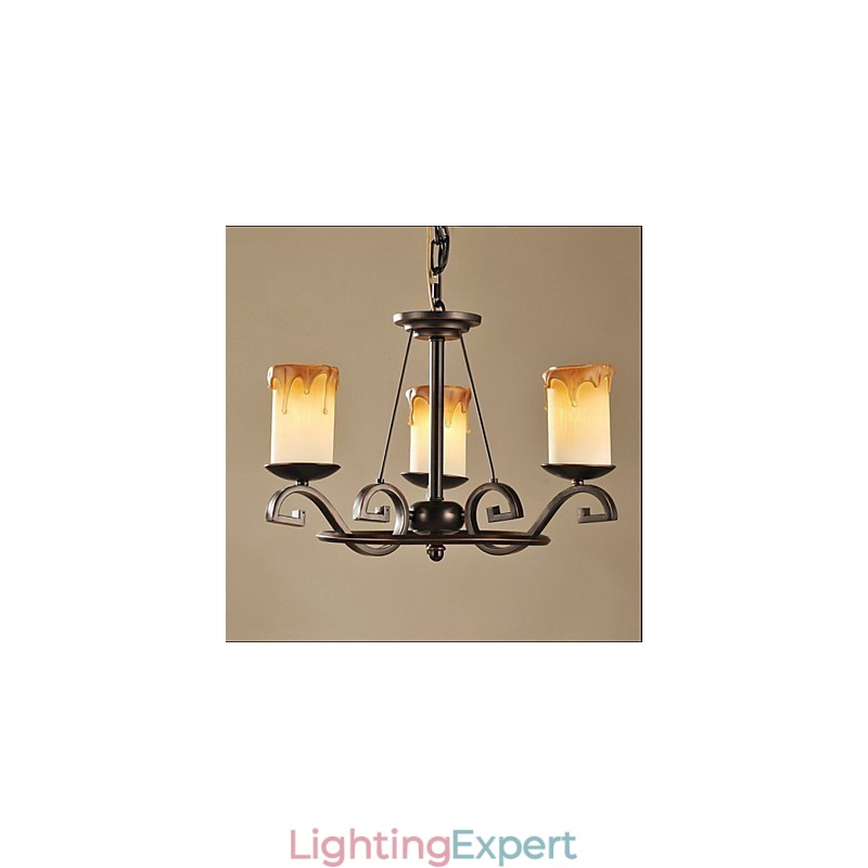 Study The Antique Candle lamp Iron Chandelier