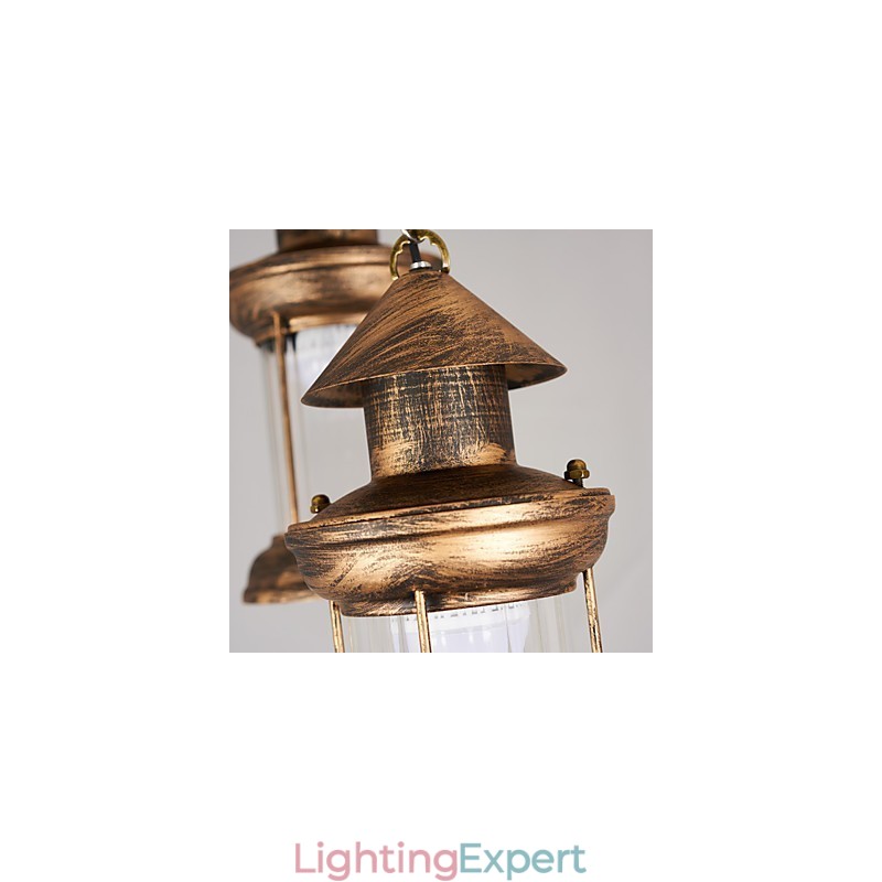 Rustic Lodge Vintage Retro Mini Style Metal Pendant Light